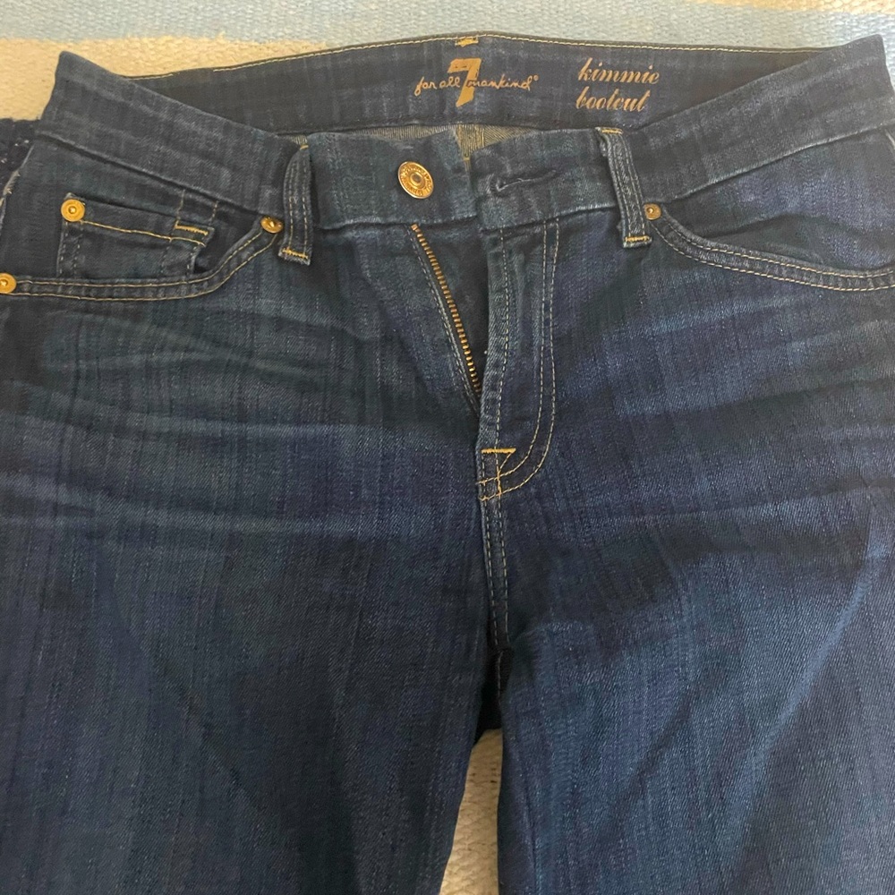 Mid rise flared dark wash 7 for all mankind jeans in style Kimmie bootcut